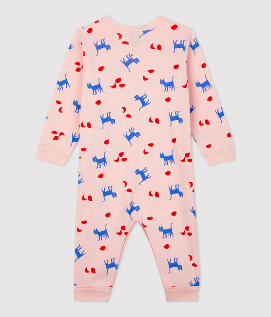 Babies' Footless Decorative Cotton Sleepsuit MINOIS pink/MULTICO white