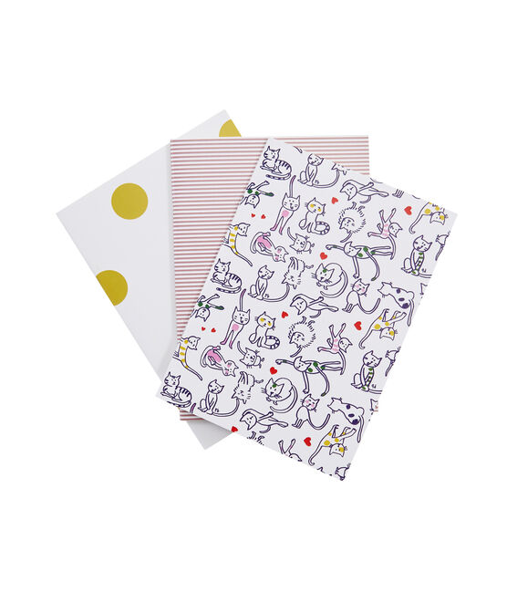 Set of three notebooks MARSHMALLOW white/MULTICO white