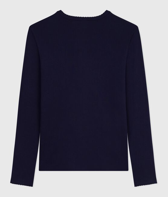 Women's Iconic long-sleeved cotton cocotte stitch T-shirt SMOKING blue