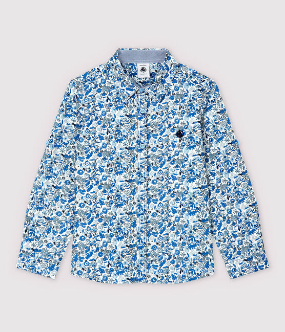 Boys' Poplin Shirt MARSHMALLOW white/MULTICO white