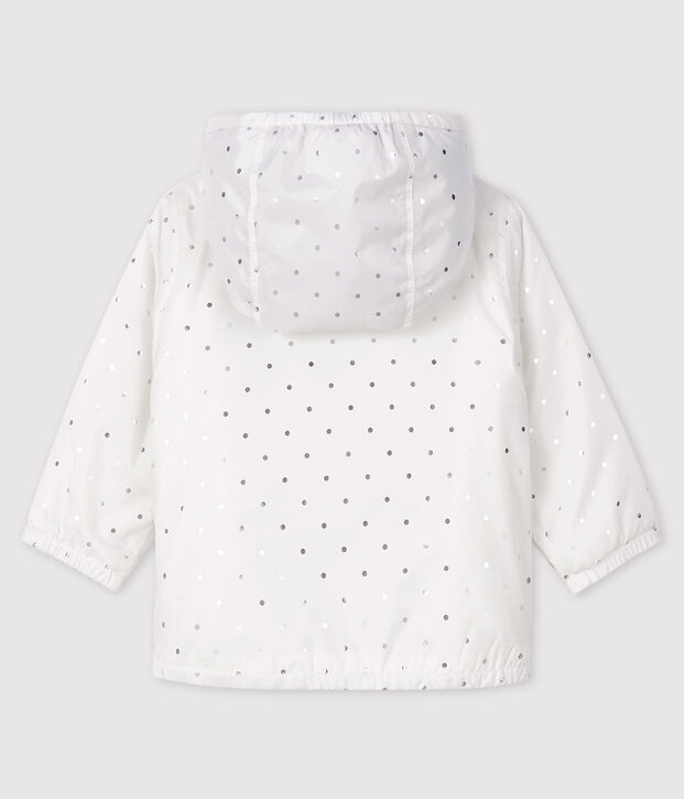 Unisex baby's blouse with print white/grey
