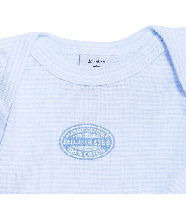 Baby boy long-sleeve bodysuit in milleraies stripe blue/white