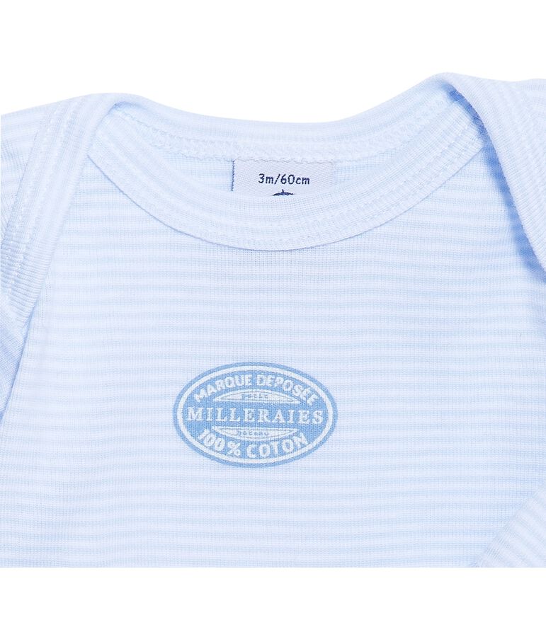 Baby boy long-sleeve bodysuit in milleraies stripe blue/white