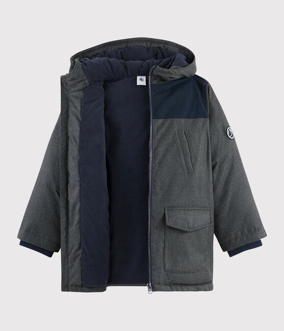 Boys' Coated Cotton Parka CITY CHINE grey