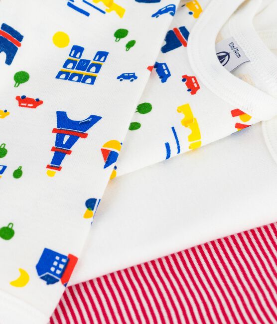 Pack of long-sleeved printed cotton bodies for babies variante 1