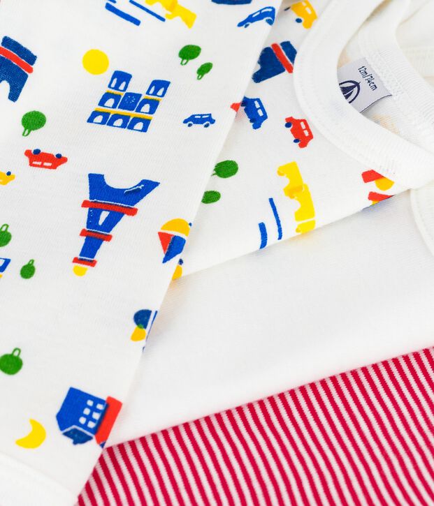 Pack of long-sleeved printed cotton bodies for babies multicolor