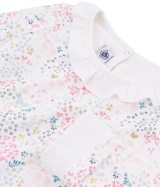 Girls' Tube Knit Pyjamas MARSHMALLOW white/MULTICO white