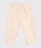 Babies' jogging bottoms in plain cotton AVALANCHE Ecru