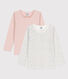 Girls' Long-Sleeved Cotton T-Shirt - 2-Pack