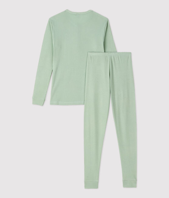 Girls' Plain Cotton and Lyocell Pyjamas HERBIER green