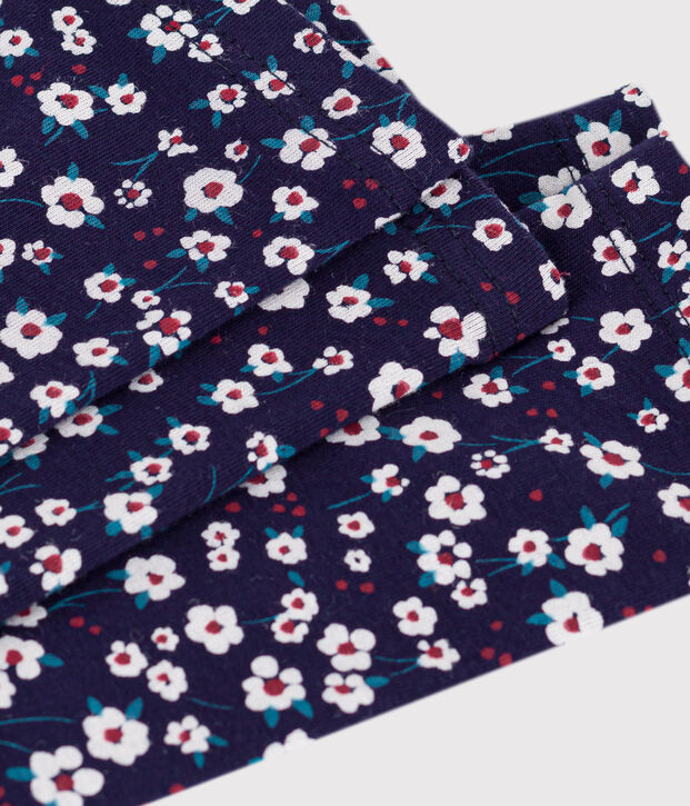 Children's printed cotton leggings blue/multicolor