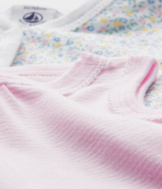 Set of 2 baby girl's rompers . white