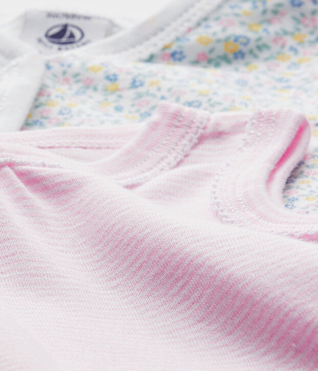 Set of 2 baby girl's rompers white