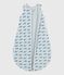 Babies' 3 TOG whale-print velour sleeping bag CO2 /ADRIATIC