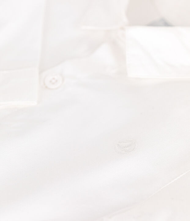 Babies' plain cotton shirt white