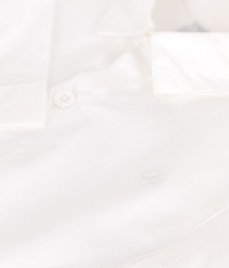 Babies' plain cotton shirt ECUME white