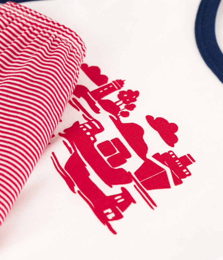 Boys' Le Havre Cotton Short Pyjamas MARSHMALLOW white/MULTICO white