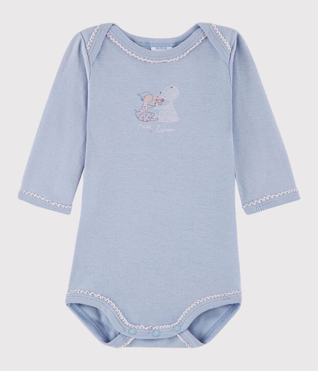 Baby Girls' Long-Sleeved Bodysuit blue