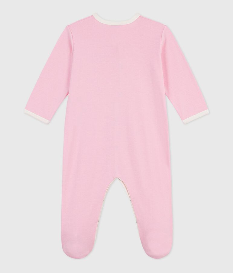 Babies' plain cotton pyjamas pink