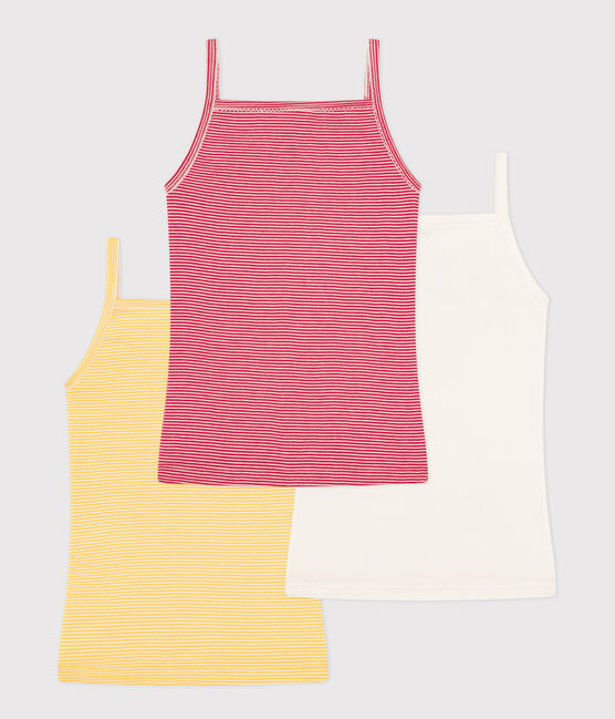 Girls' Petit Bateau X Snoopy Cotton Strappy Vests - 3-Pack variante 1