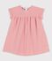 Babies' Organic Cotton Short-Sleeved Dress PAPAYE pink/MARSHMALLOW