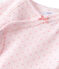 Newborn baby girls' long-sleeved bodysuit in wool and cotton VIENNE pink/GRETEL pink