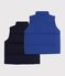 Children's plain, sleeveless puffer jacket black/blue