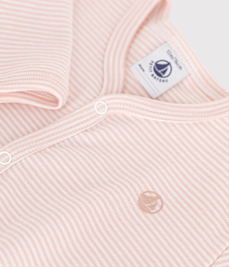 Babies' cotton pyjamas pink/white