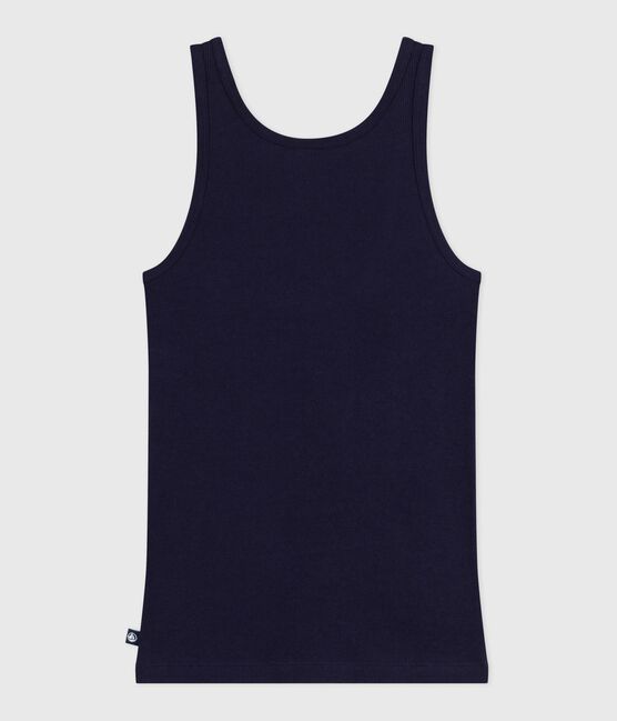 Women's lightweight wool and cotton blend tank top SMOKING blue