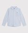 Children's stripy cotton shirt blue/blue
