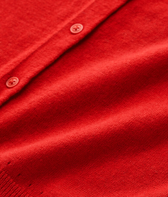 Girls' cardigan in wool and cotton FROUFROU red