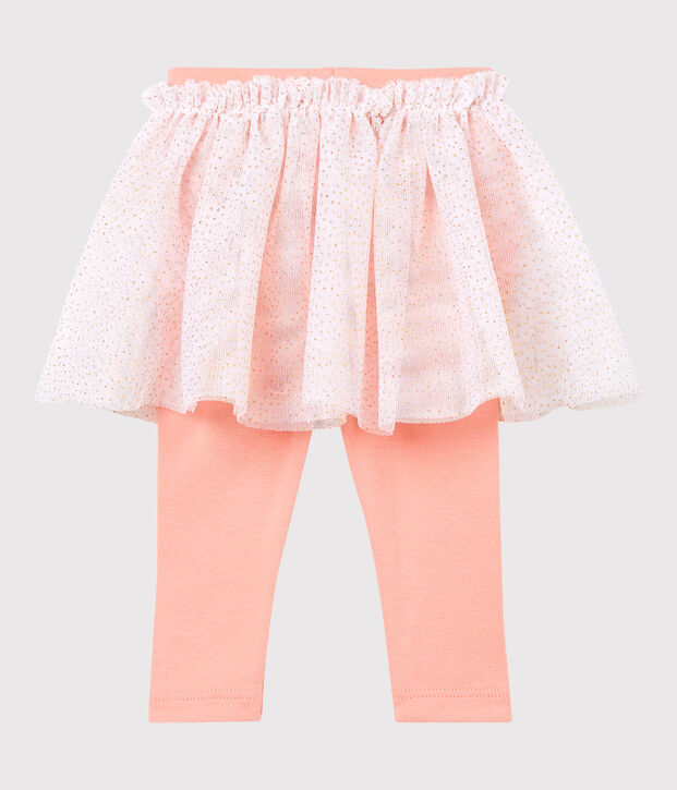 Baby girls' skirted leggings pink/pink