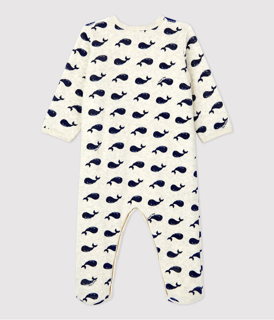 Babies' Velour Sleepsuit MONTELIMAR beige/MEDIEVAL blue