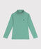 Children's cotton roll neck for girls or boys JARDIN green/MARSHMALLOW