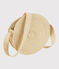 Girls' Round Straw Bag with Shoulder Strap NATUREL pink