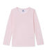 Girl's long-sleeved T-shirt in wool and cotton