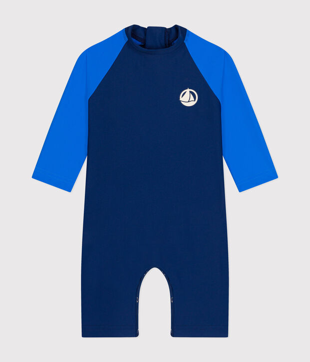 Babies' UV-protect swimming onesie blue/blue