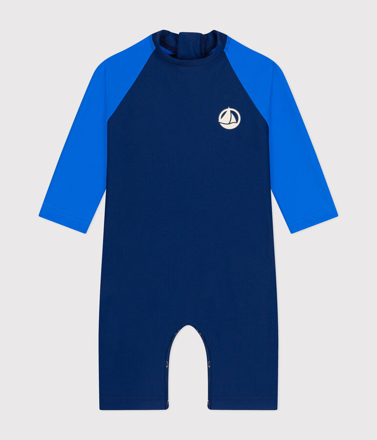 Babies' UV-protect swimming onesie blue/blue