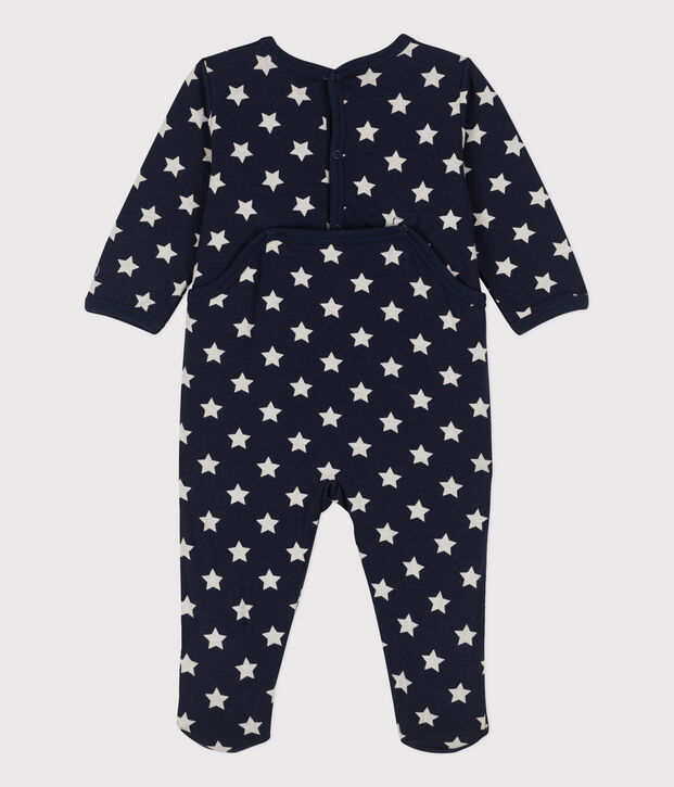 Starry Cotton Sleepsuit blue/white