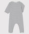 Babies' Sailor Striped Organic Cotton Sleepsuit MARSHMALLOW white/SMOKING blue
