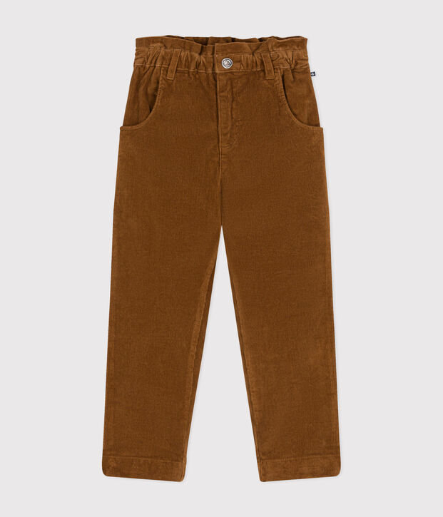 Girls' corduroy trousers brown