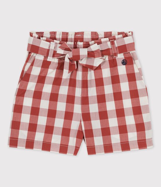 Girls' Gingham Poplin Shorts OMBRIE /AVALANCHE