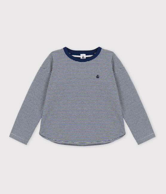 Boys' Long-Sleeved Tube Knit T-Shirt MEDIEVAL blue/MONTELIMAR