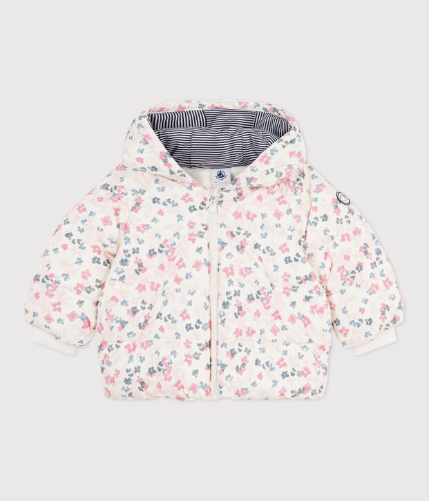 Babies' printed puffer jacket Ecru/multicolor