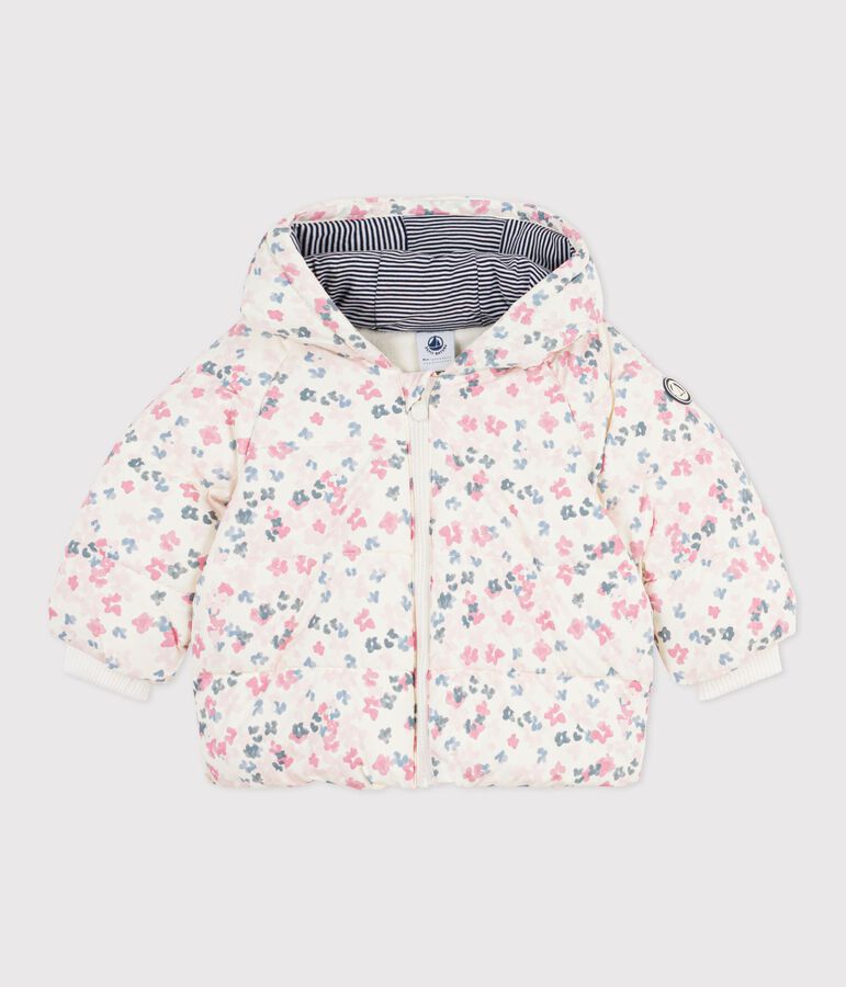Babies' printed puffer jacket Ecru/multicolor