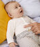 Babies' Sailor Striped Cotton Tube Knit Trousers MARSHMALLOW white/SMOKING blue