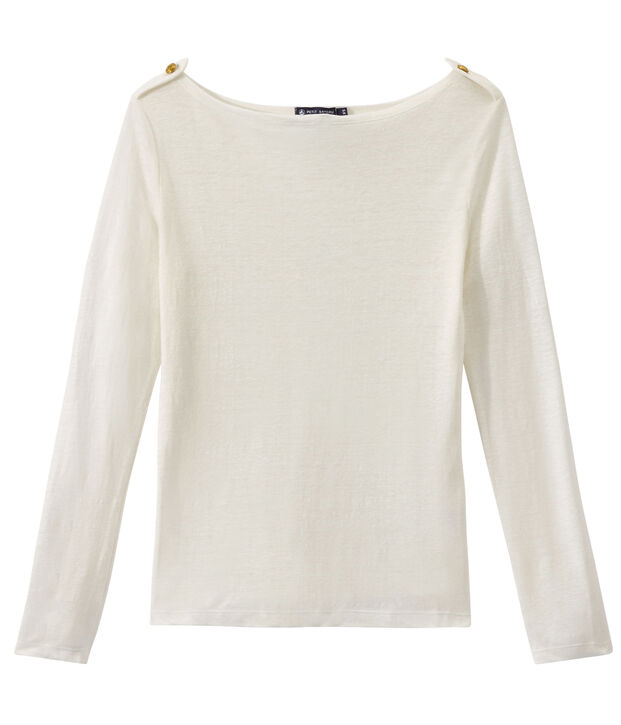 Women's linen tee white