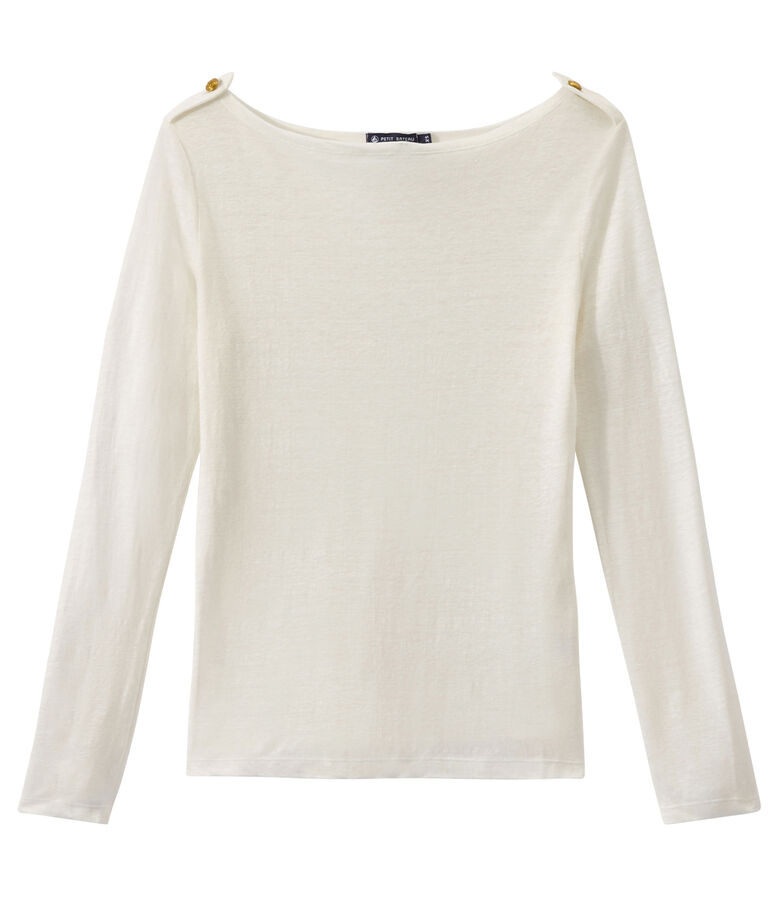 Women's linen tee white