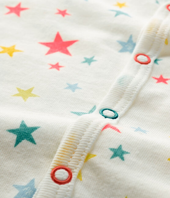 Unisex Baby's Tube Knit Footless Sleepsuit MARSHMALLOW white/MULTICO white