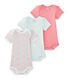 Set of 3 baby girls' short-sleeved bodysuits